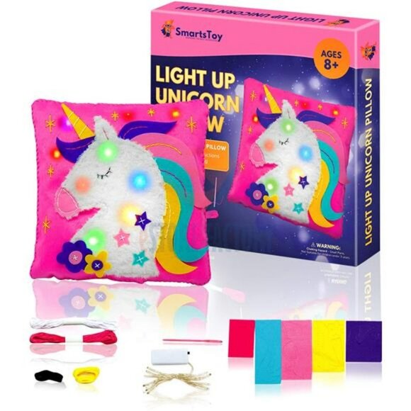 Unicorn Pillow Sewing kit for Kids Ages 8-12 - Easy Kids Crafts for Girls & Boys - Picture 2 of 6